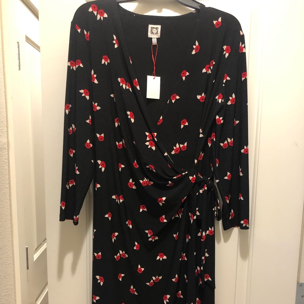 New never worn Black & Red wrap dress